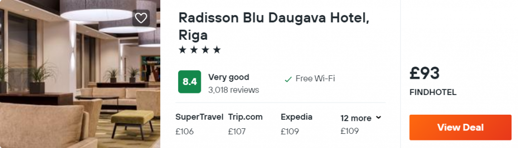 Radisson Blu Daugava Hotel, Riga