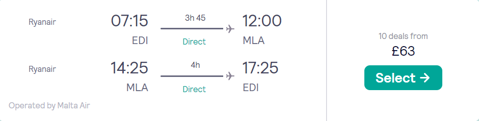 cheap flights to Malta