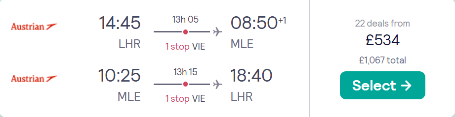 cheap flights to Maldives
