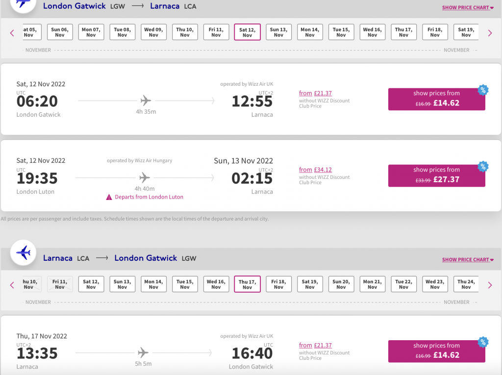 cheap flights to Larnaca