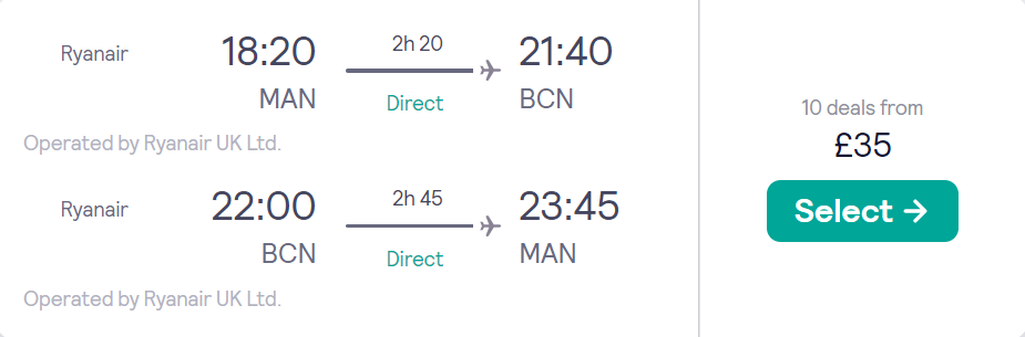 cheap flights to Spain