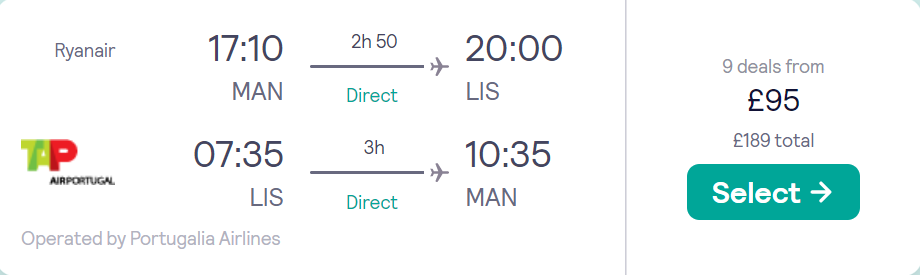 cheap flights to Portugal