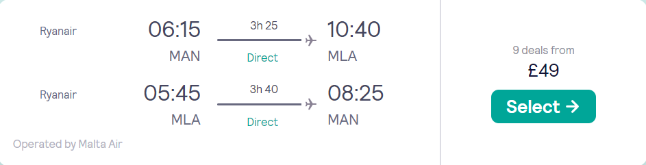 cheap flights to Malta