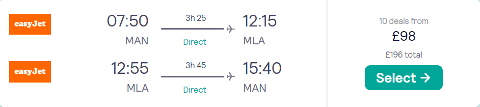 cheap flights to Malta