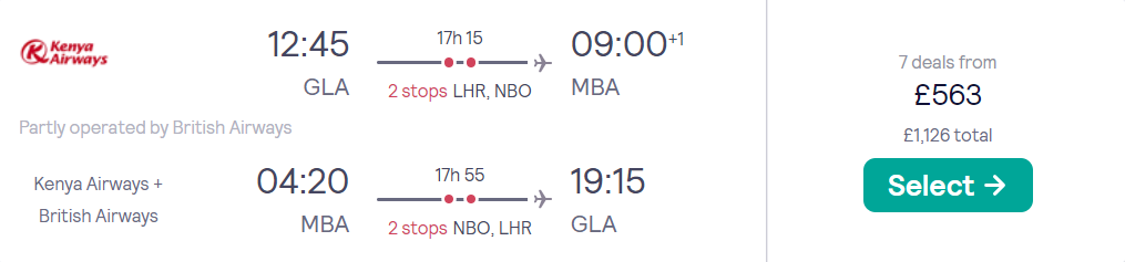 cheap flights to Kenya