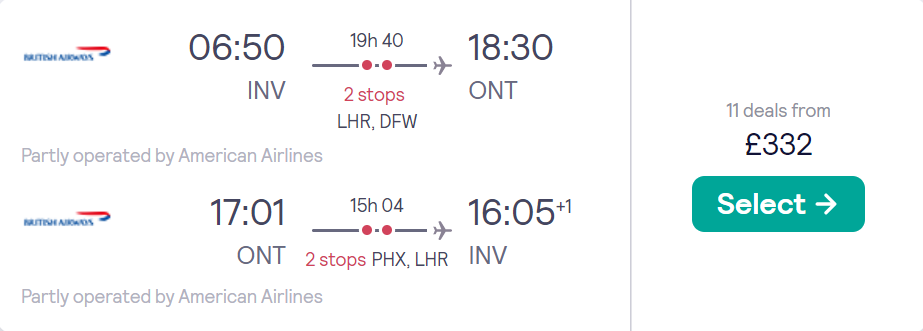 cheap flights to US