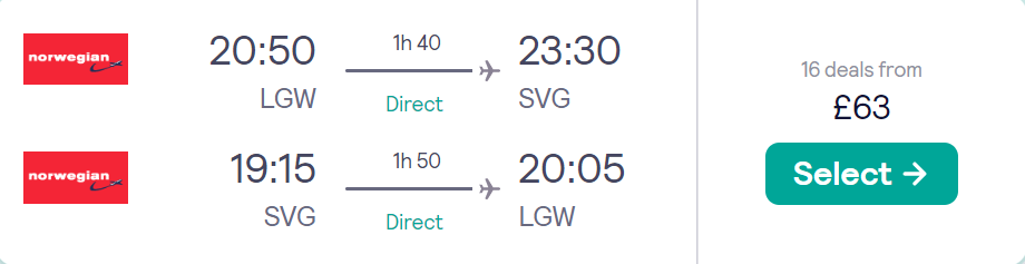 cheap flights to Norway