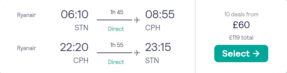 cheap flights to Denmark