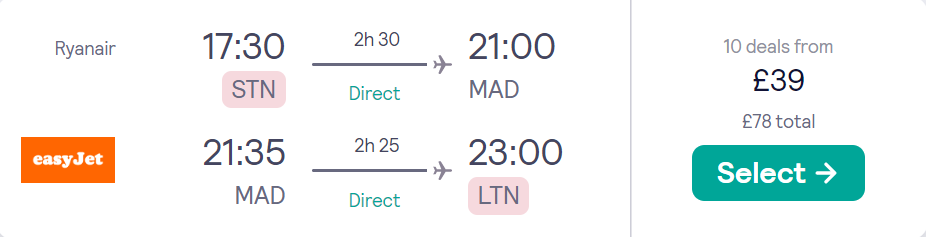 cheap flights to Spain
