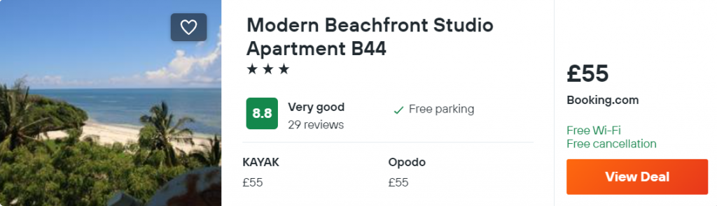 Modern Beachfront Studio Apartment B44