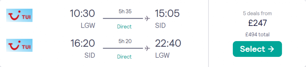 cheap flights to Cape Verde