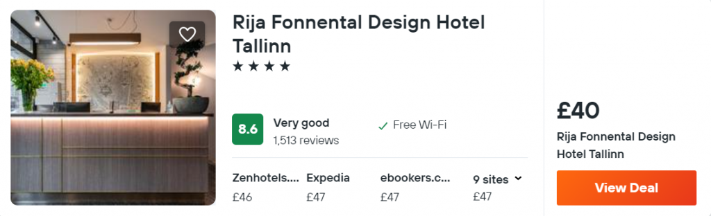 Rija Fonnental Design Hotel Tallinn
