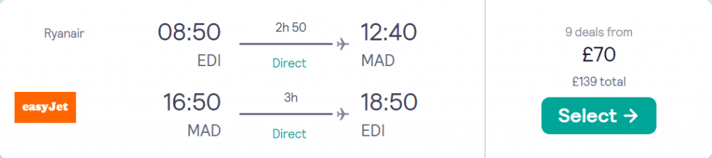 cheap flights to Spain
