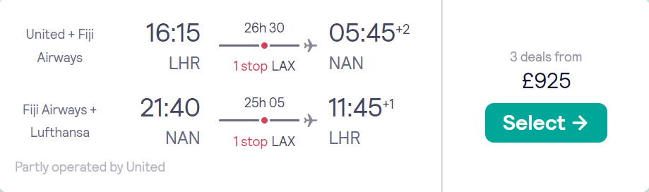 cheap flights to Fiji