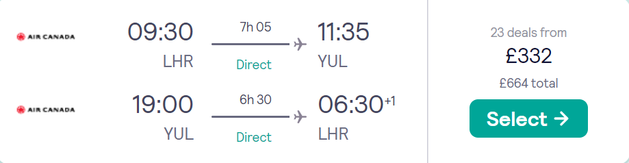cheap flights to Canada