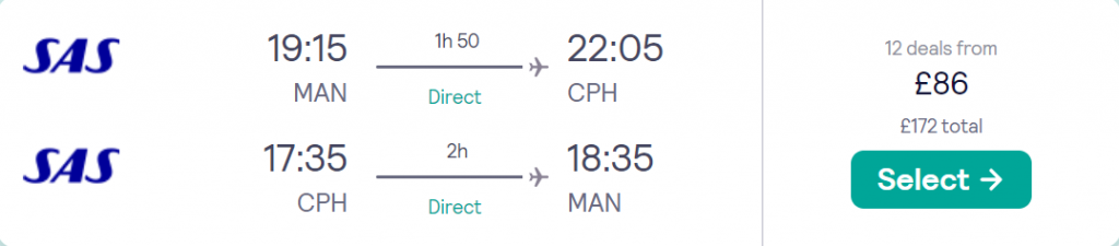 cheap flights to Denmark