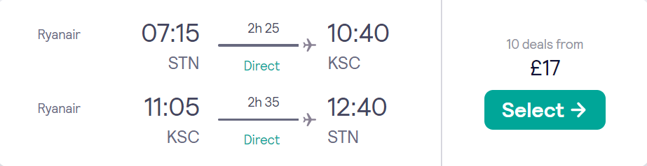 cheap flights to Slovakia