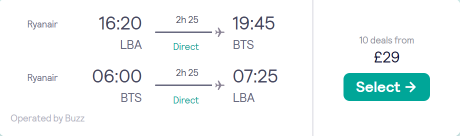 cheap flights to Slovakia