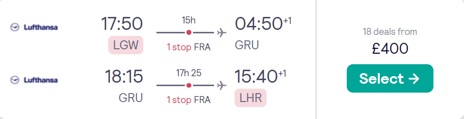 cheap flights to Brazil