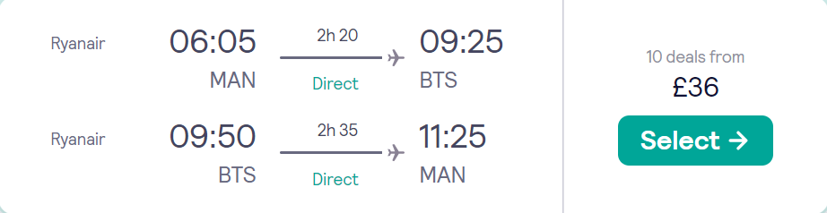 cheap flights to Slovakia