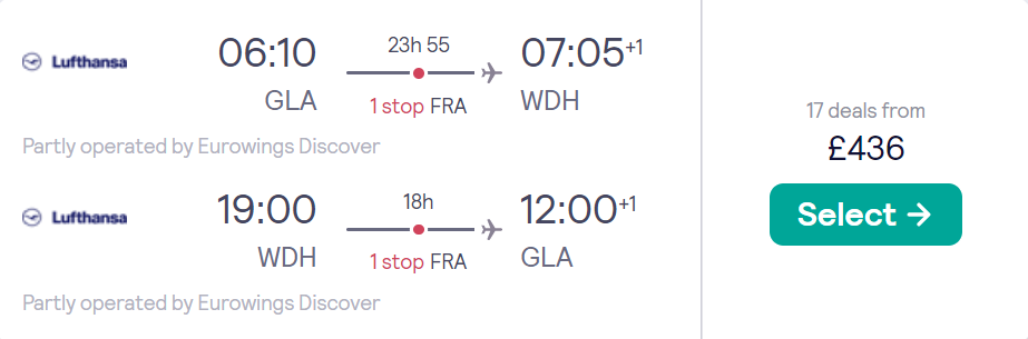cheap flights to Namibia