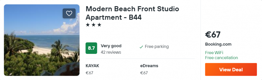 Modern Beachfront Studio Apartment B44