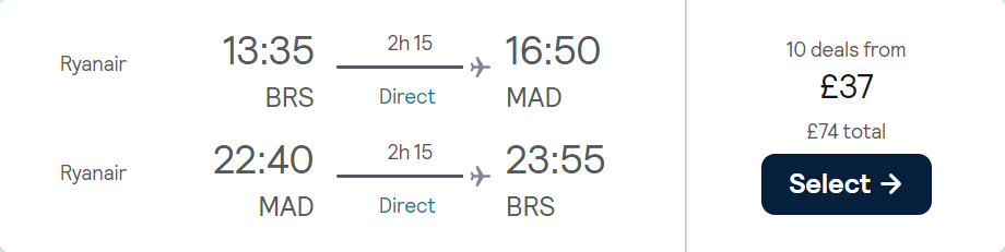 cheap flights to Spain