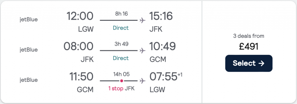 flights to Cayman Islands