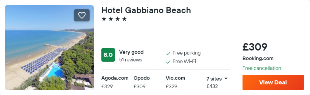 Hotel Gabbiano Beach