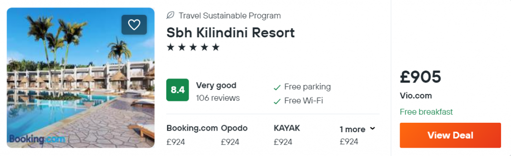 Sbh Kilindini Resort