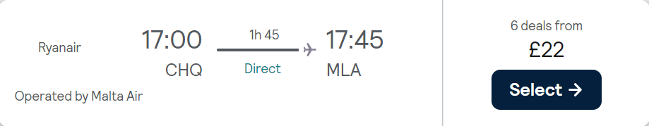 cheap flights to Malta