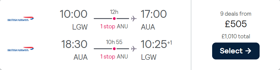 cheap flights to Aruba