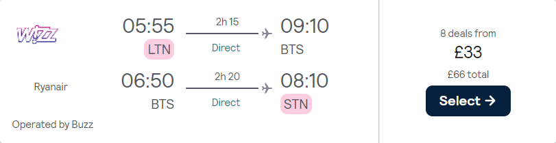 cheap flights to Slovakia
