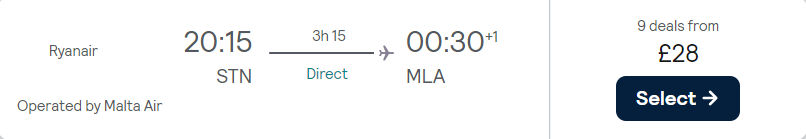 cheap flights to Malta
