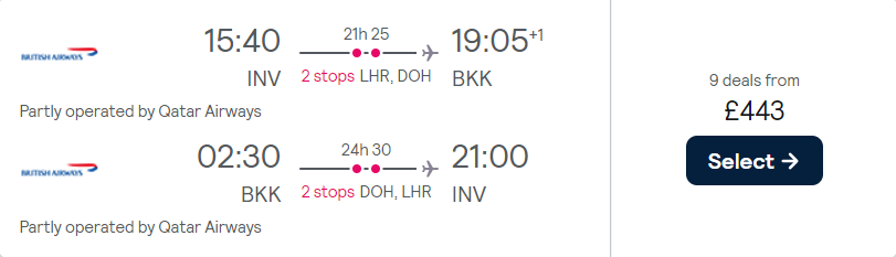 cheap flights to Thailand