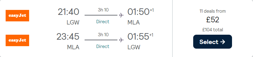 cheap flights to Malta