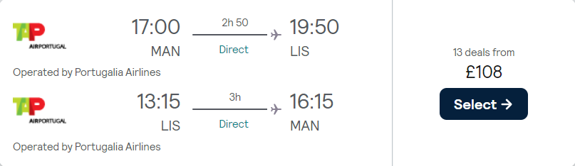 cheap flights to Portugal