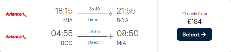 cheap flights to Colombia