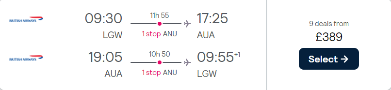 cheap flights to Aruba
