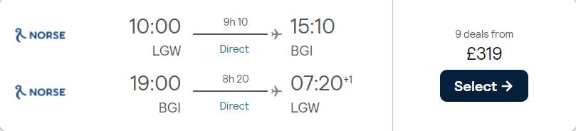 cheap flights to Barbados