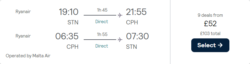 cheap flights to Denmark