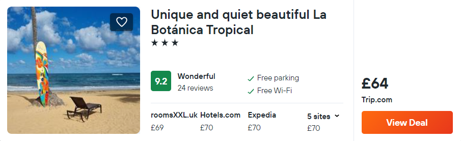 Unique and quiet beautiful La Botánica Tropical