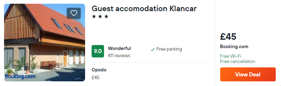 Guest accomodation Klancar