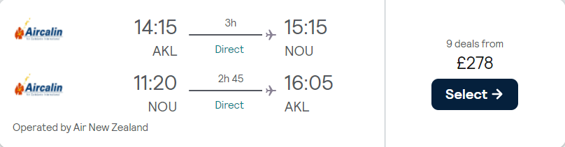 cheap flights to New Caledonia