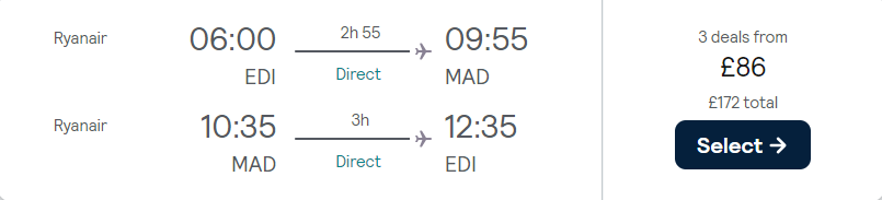 cheap flights to Spain