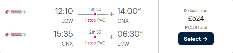 cheap flights to Thailand