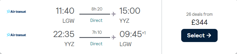 cheap flights to Canada