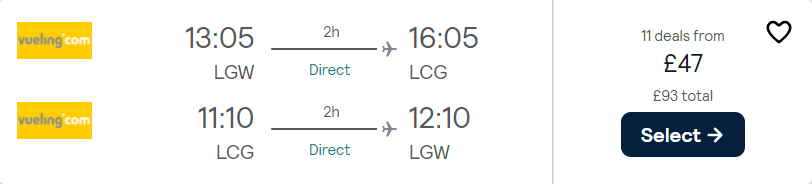 cheap flights to Spain