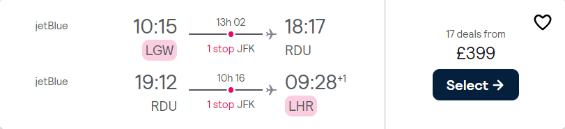 cheap flights to US