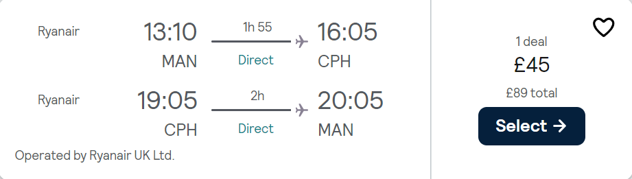 cheap flights to Denmark